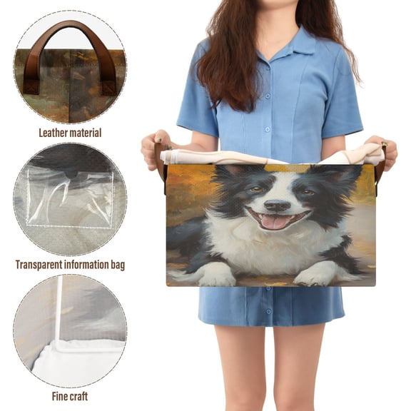 BZSMCE Collapsible Fabric Cube Storage Bins Smile Dog Painting Design Pattern Storage Box