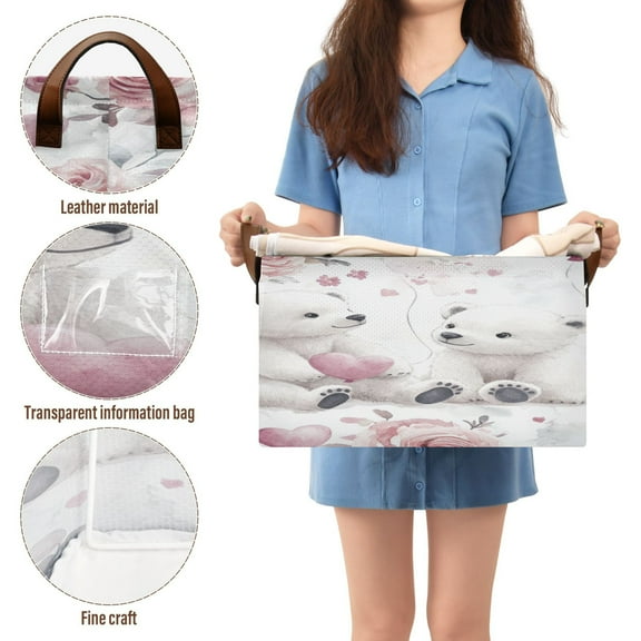 BZSMCE Collapsible Fabric Cube Storage Bins Watercolor Baby Polar Bears Design Pattern Storage Box