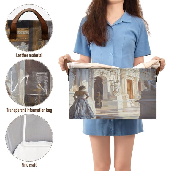 BZSMCE Collapsible Fabric Cube Storage Bins White Marble Monument with Culpture Design Pattern Storage Box