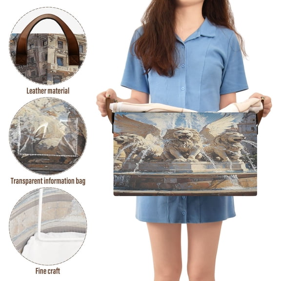 BZSMCE Collapsible Fabric Cube Storage Bins Winged Lions Panting Design Pattern Storage Box