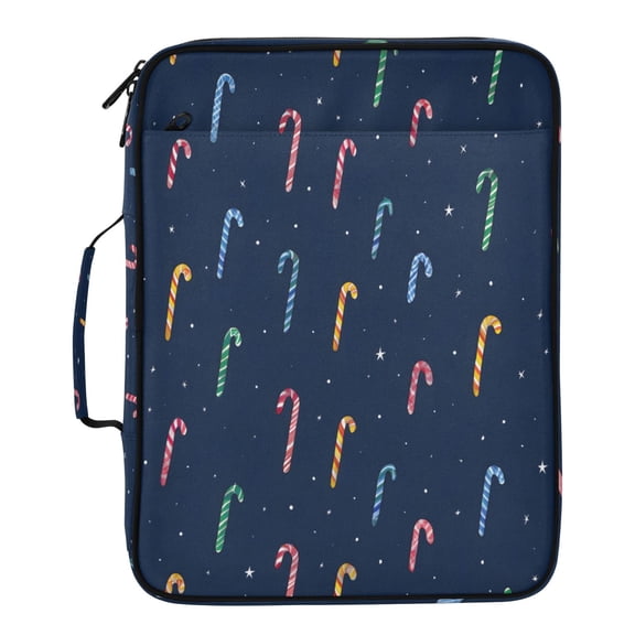 BZSMCE Colorful Lollipop Candy Cane Pattern Pattern Water-Resistant Filing Folder Binder Organizer Keeper 1.2 Inch 3-Ring 7-Pocket Expanding File