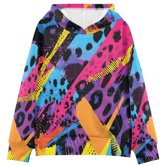 BZSMCE Cool Leopard Print Pattern Print Hoodie Casual Pullover Sweatshirt With Kangaroo Pocket