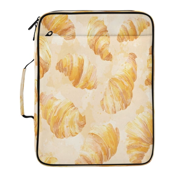 BZSMCE Croissant Watercolor Pattern Pattern Water-Resistant Filing Folder Binder Organizer Keeper 1.2 Inch 3-Ring 7-Pocket Expanding File