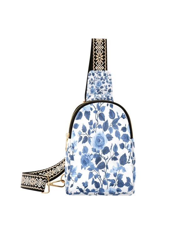 Crossbody Fashion Blue Bloom Serenade Printed Waist Packs