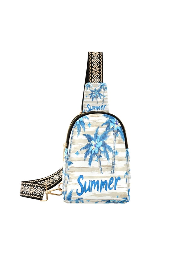 Crossbody Fashion Blue Island Escape Printed Waist Packs