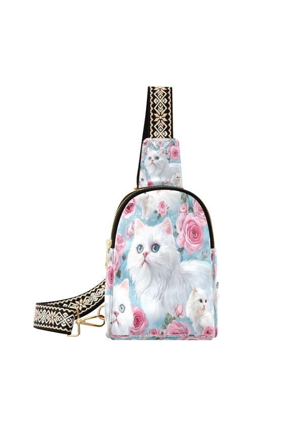 Crossbody Fashion Floral Feline Fantasy Printed Waist Packs