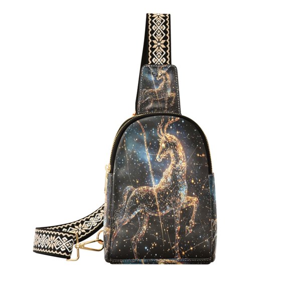 BZSMCE Crossbody Fashion Galactic Capricorn Printed Waist Packs