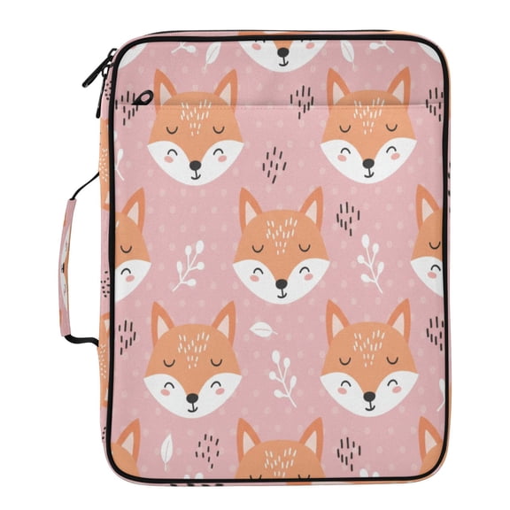 BZSMCE Cute Fox Pattern Water-Resistant Filing Folder Binder Organizer Keeper 1.2 Inch 3-Ring 7-Pocket Expanding File