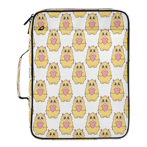 BZSMCE Cute Little Monster Pattern Water-Resistant Filing Folder Binder Organizer Keeper 1.2 Inch 3-Ring 7-Pocket Expanding File
