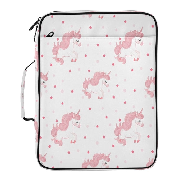 BZSMCE Cute Pink Unicorn Pattern Pattern Water-Resistant Filing Folder Binder Organizer Keeper 1.2 Inch 3-Ring 7-Pocket Expanding File