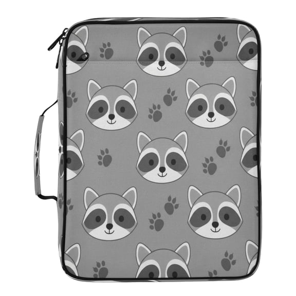 BZSMCE Cute Raccoon Pattern Water-Resistant Filing Folder Binder Organizer Keeper 1.2 Inch 3-Ring 7-Pocket Expanding File