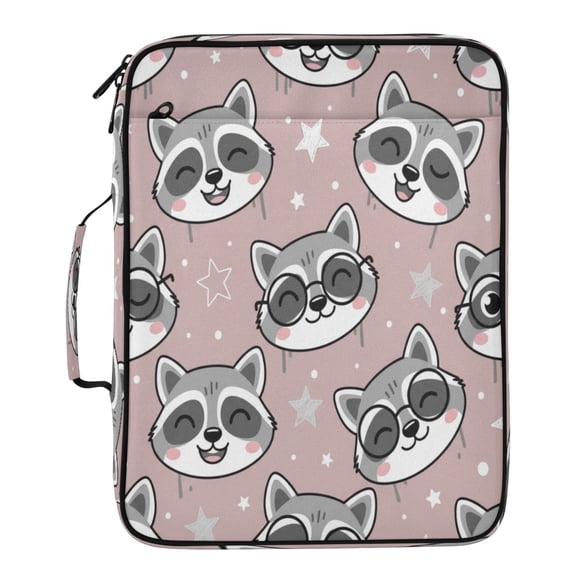 BZSMCE Cute Raccoon Pattern Water-Resistant Filing Folder Binder Organizer Keeper 1.2 Inch 3-Ring 7-Pocket Expanding File