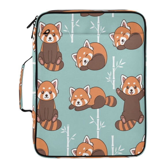BZSMCE Cute Red Panda Pattern Water-Resistant Filing Folder Binder Organizer Keeper 1.2 Inch 3-Ring 7-Pocket Expanding File
