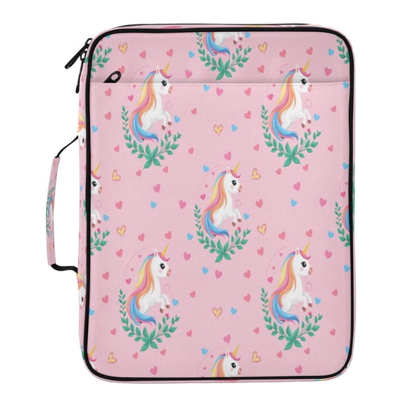 BZSMCE Cute Unicorn Pattern Pattern Water-Resistant Filing Folder Binder Organizer Keeper 1.2 Inch 3-Ring 7-Pocket Expanding File