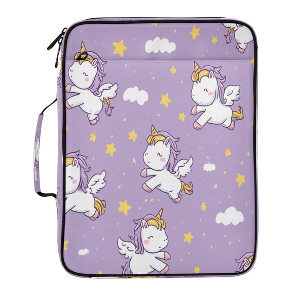BZSMCE Cute Unicorn Pattern Pattern Water-Resistant Filing Folder Binder Organizer Keeper 1.2 Inch 3-Ring 7-Pocket Expanding File