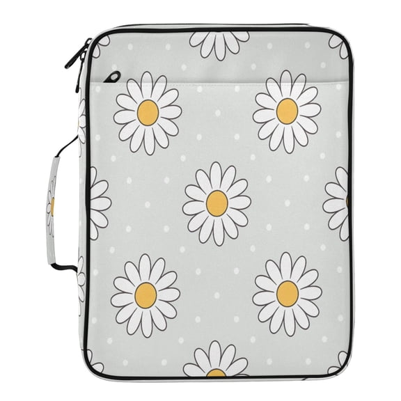 BZSMCE Daisy Polka Dots Pattern Pattern Water-Resistant Filing Folder Binder Organizer Keeper 1.2 Inch 3-Ring 7-Pocket Expanding File