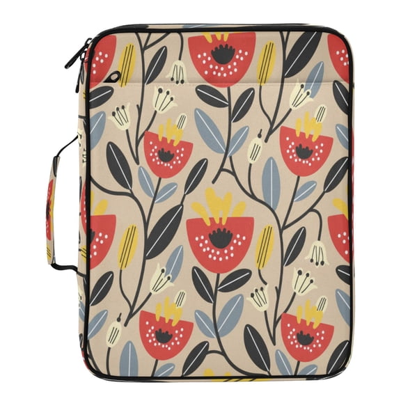 BZSMCE Danish Flower Design Pattern Water-Resistant Filing Folder Binder Organizer Keeper 1.2 Inch 3-Ring 7-Pocket Expanding File