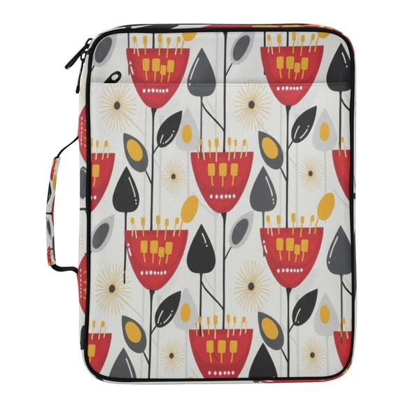 BZSMCE Danish Flower Design Pattern Water-Resistant Filing Folder Binder Organizer Keeper 1.2 Inch 3-Ring 7-Pocket Expanding File