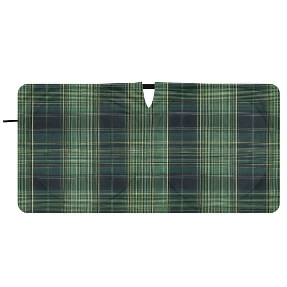 BZSMCE Dark Green Tartan Pattern Shade Foldable UV Protection for Car ...