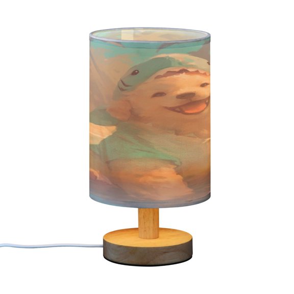 BZSMCE Decor Bedside Table Lamp Beach Pup Shark Fun Printed