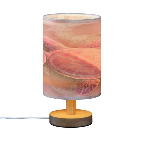 BZSMCE Decor Bedside Table Lamp Blush Turtle Printed