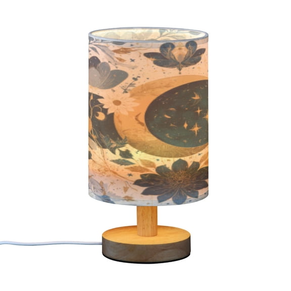 BZSMCE Decor Bedside Table Lamp Celestial Petal Spell Printed