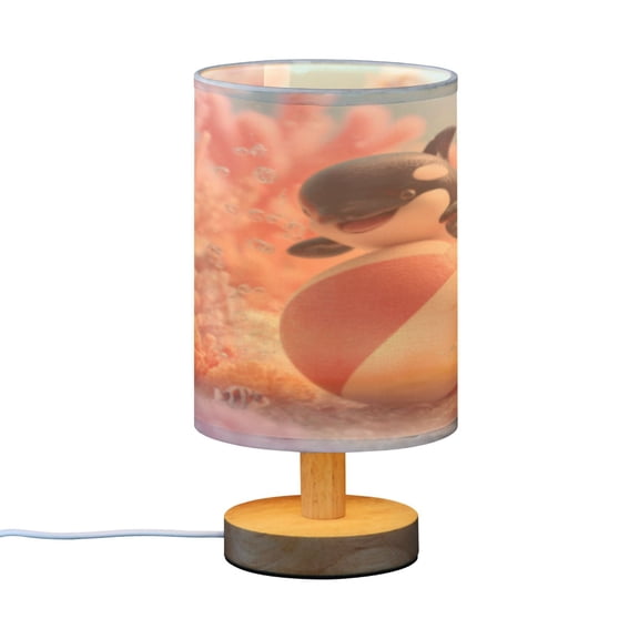 BZSMCE Decor Bedside Table Lamp Coral Orca Play Printed