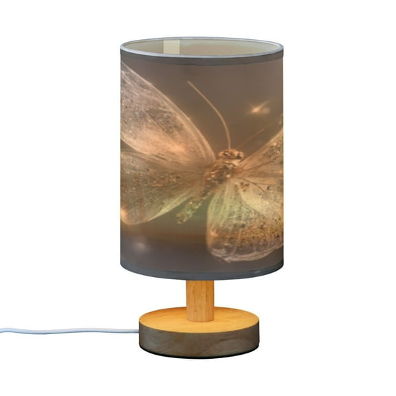 BZSMCE Decor Bedside Table Lamp Crystal Butterfly Printed