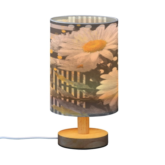 BZSMCE Decor Bedside Table Lamp Daisy Stripes Printed