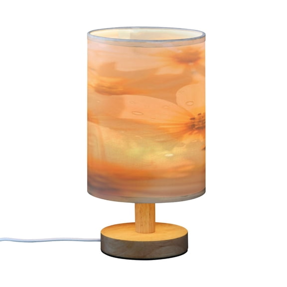 BZSMCE Decor Bedside Table Lamp Delicate Bloom with Dew Printed
