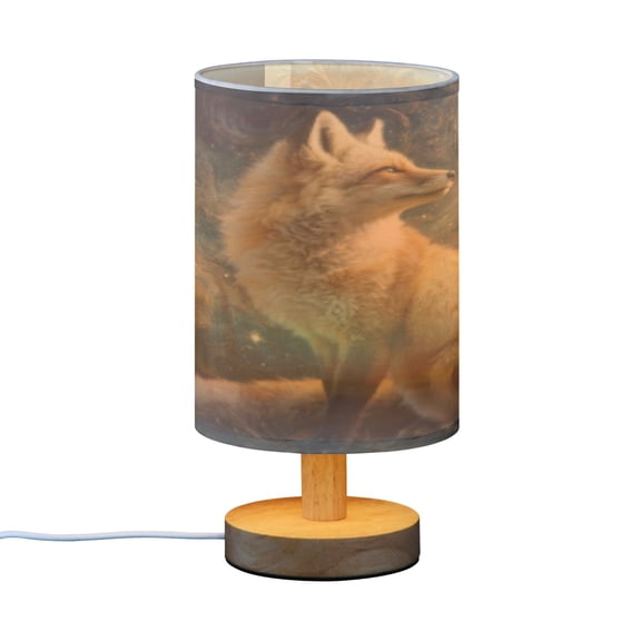 BZSMCE Decor Bedside Table Lamp Ethereal Fox Reverie Printed