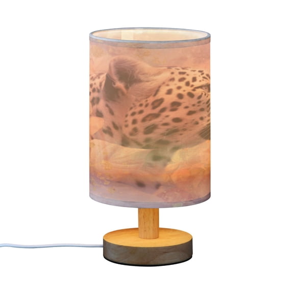 BZSMCE Decor Bedside Table Lamp Lilac Leopard Grace Printed