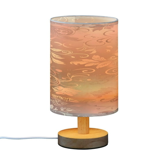 BZSMCE Decor Bedside Table Lamp Luxurious Gold Floral Pattern Printed
