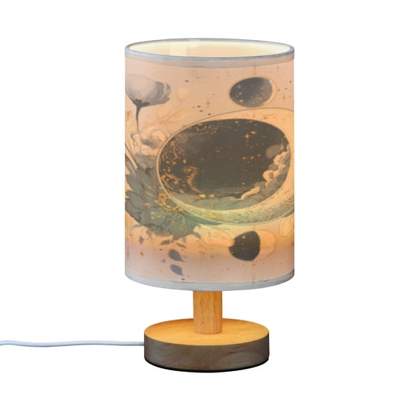 BZSMCE Decor Bedside Table Lamp Moonflower Constellation Printed