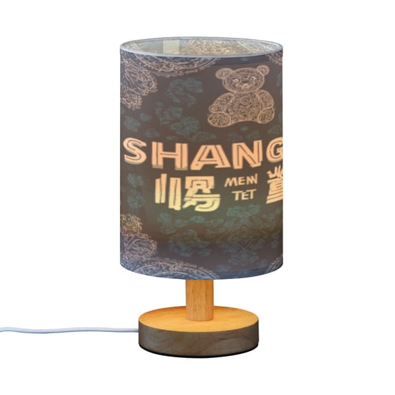 BZSMCE Decor Bedside Table Lamp Mystic Blue Printed