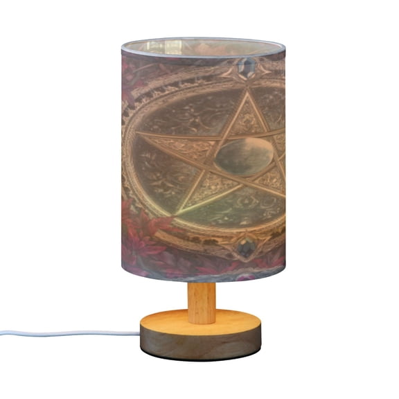 BZSMCE Decor Bedside Table Lamp Mystics Pentagramemblem Printed