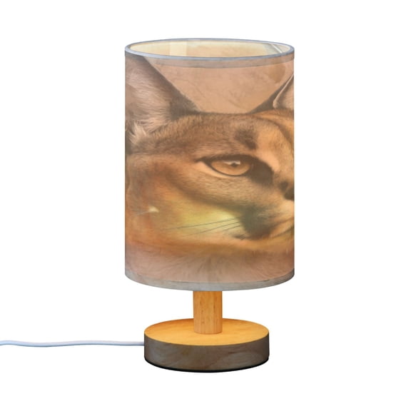 BZSMCE Decor Bedside Table Lamp Painted Caracal Printed