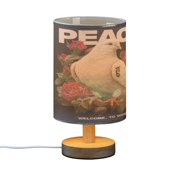 BZSMCE Decor Bedside Table Lamp Peaceful Words Printed