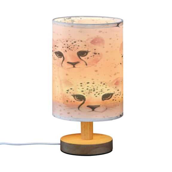 BZSMCE Decor Bedside Table Lamp Pink Leopard Patchwork Printed