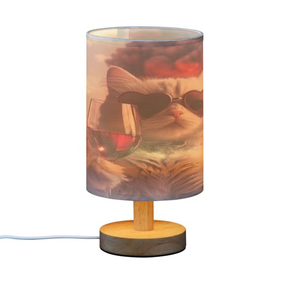 BZSMCE Decor Bedside Table Lamp Rosy Night Toast Printed