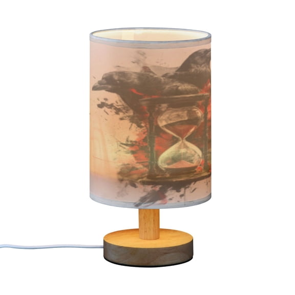 BZSMCE Decor Bedside Table Lamp Shadowed Raven Timer Printed