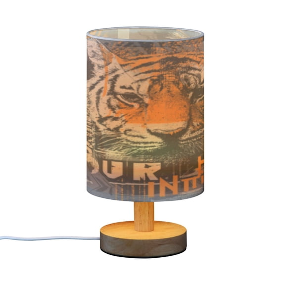 BZSMCE Decor Bedside Table Lamp Tiger Graffiti Crown Printed