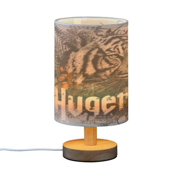 BZSMCE Decor Bedside Table Lamp Tigers & Tiles Printed
