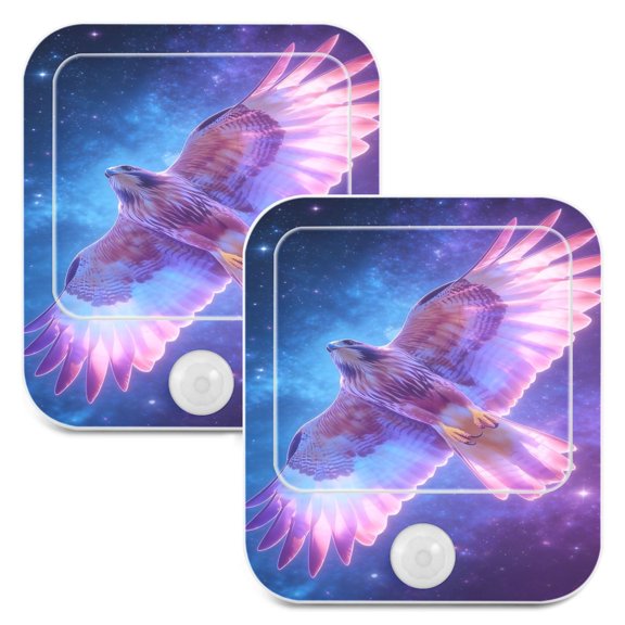BZSMCE Decorative Stellar Soar Print LED Night Light 2Pack Warm White Stepless Dimmable Plugin Lamp for Home Hallway Bathroom