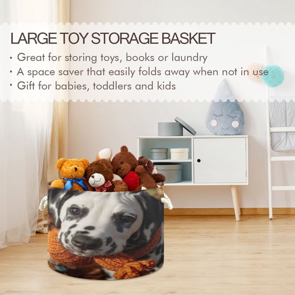 BZSMCE Decorative Storage Open Bins 20x14in In Copper-orange Pup Printed