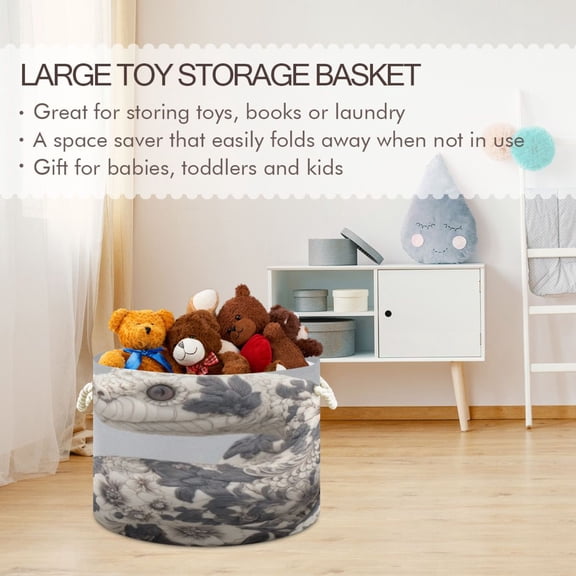 BZSMCE Decorative Storage Open Bins 20x14in In Floral Snake Printed