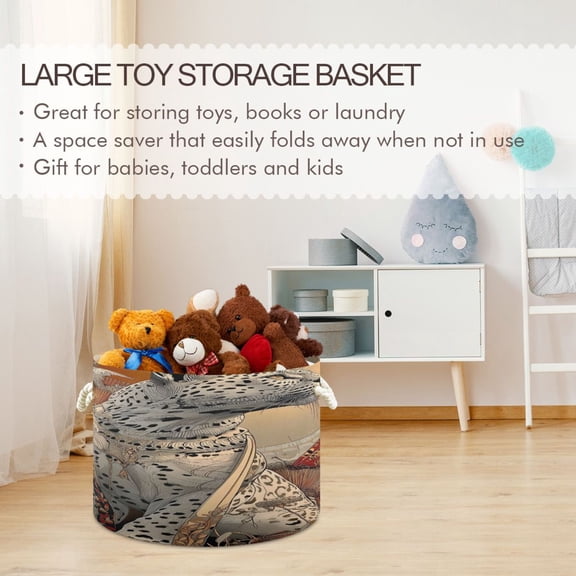 BZSMCE Decorative Storage Open Bins 20x14in In Leopard Light Printed