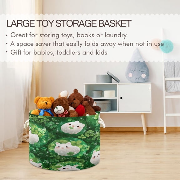 BZSMCE Decorative Storage Open Bins 20x14in In Lucky Hops Printed