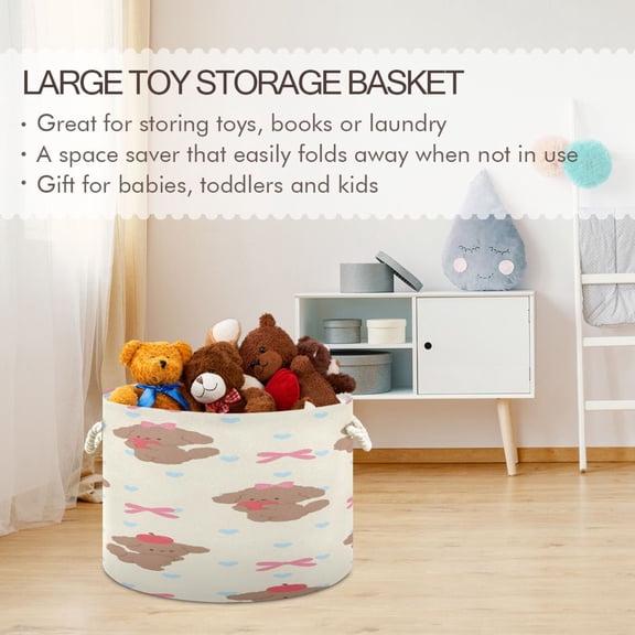 BZSMCE Decorative Storage Open Bins 20x14in In Stacked Cats Printed