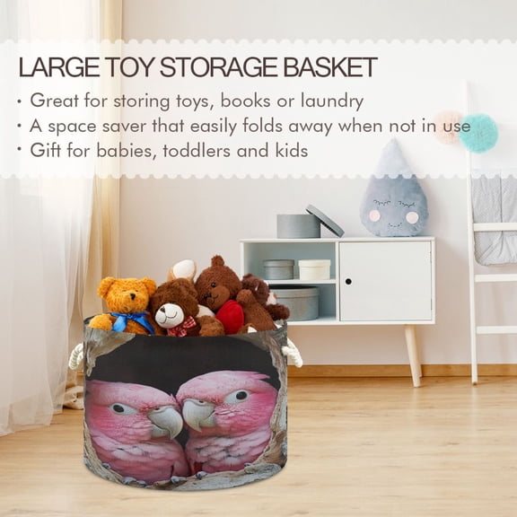 BZSMCE Decorative Storage Open Bins 20x14in In Sweet Buddies Printed